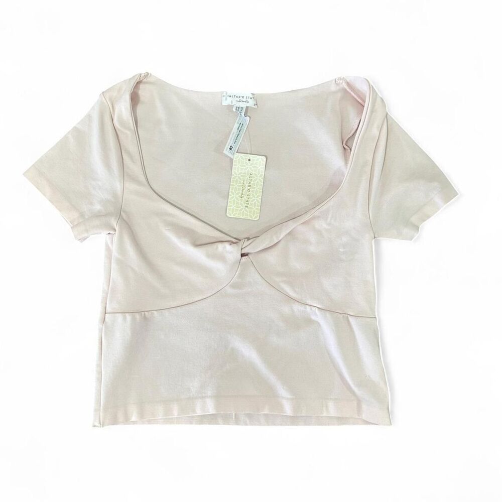 Altar’d State Pink Tie Front Tee NWT Size S/M Cute Casual Feminine
